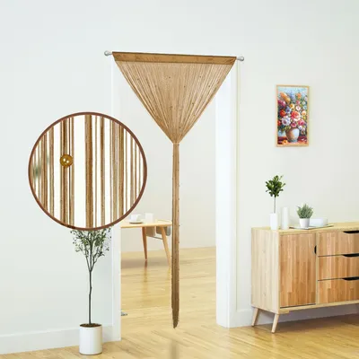 Immagine prodotto di Tenda a fili, tenda a perline per porte, finestre, corridoi, ingressi, camere da letto, colore cappuccino, 99,1 x 200,7 cm, 1 pezzo