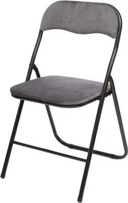 Image de Chaise pliante en velours gris foncé