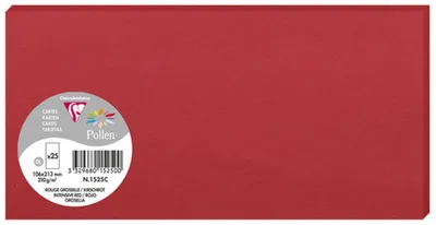 Produktbild von Pollen by Clairefontaine Karte DIN Lang kirschrot 210 g/qm 25 Karten