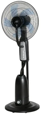 Image de Ventilateur sur pied avec refroidissement par eau 90 W – réservoir d'eau de 3 l, brumisation, 3 vitesses, oscillation à 75°, ventilateur rafraîchissant mobile avec roulettes, 125 cm