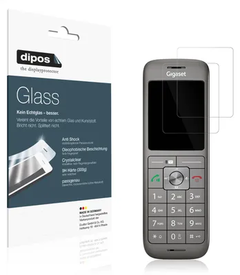 Produktbild von 2x Schutzfolie für Gigaset CL660HX - Anti-Shock 9H Folie dipos Glass Kunststoffglas