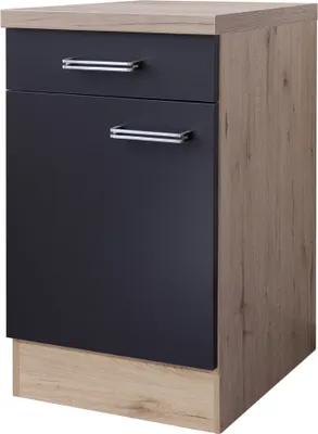 Produktbild von Küchenunterschrank - 50 cm breit - Anthrazit San Remo Eiche – Lino