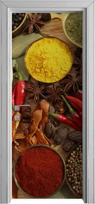 Produktbild von Tür Selbstklebende 80x210 cm Türfolie Türtapete Klebefolie - Gewürze Gemüse