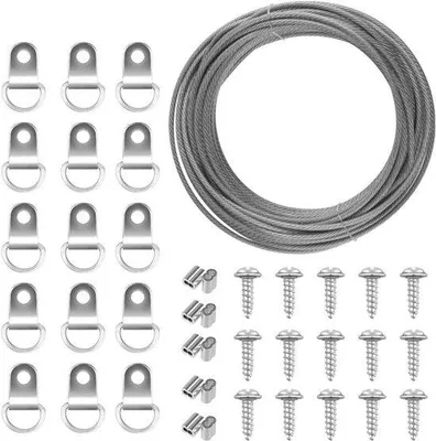 Obrázok produktu pre Oceľová závesná tyč na zrkadlo 2 mm x 10 m s príslušenstvom pre montáž na stenu do 30 kg
