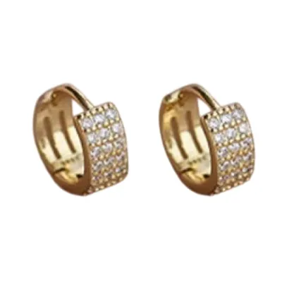 Produktbild von kleine mini Creolen Ohrringe Zirkonia Mädchen vergoldet Ø 9,5 mm GESCHENKIDEE, Sterling Silber 925, inklusive Geschenkschachtel