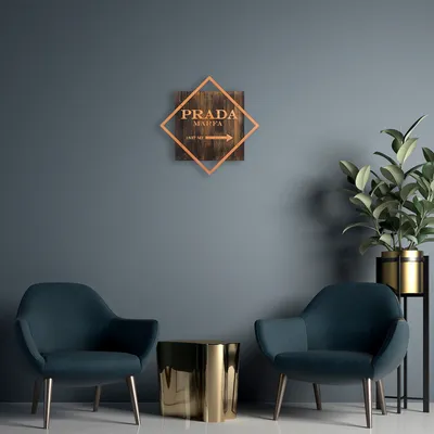 Productafbeelding van Wallity, Mode - SKL2249, Nussbaum, Overige woonaccessoires, 54 x 54 cm, 50% hout (dikte: 3 cm) / 50% metaal (dikte: 1 cm)