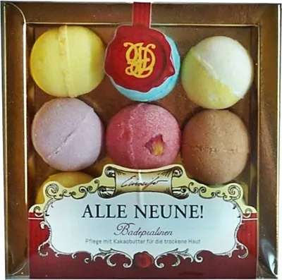 Produktbild von Geschenk Packung Badepralinen" Alle Neune" Badekugeln / Badezusatz