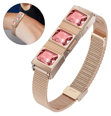 Produktbild von Fitness Armband Damen Rosegold, eleganter Aktivitätstracker mit Schrittzähler, Schlafmonitor & Anruf Benachrichtigung