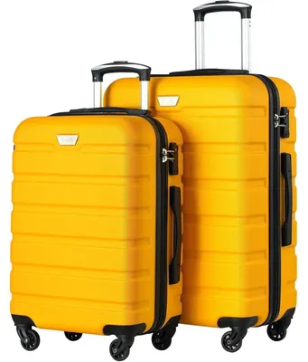 Produktbild von Hartschalenkoffer Trolley Set 2tlg S+M Zitronengelb mit TSA-Schloss und 4 Rollen