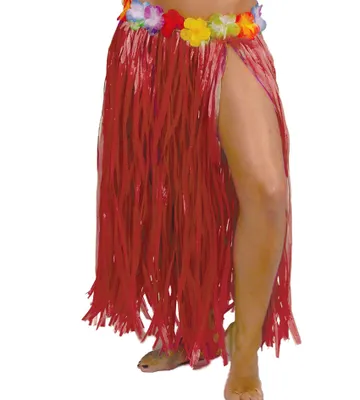 Produktbild von Hawaii Rock mit Blumen für Damen rot ca. 75 cm