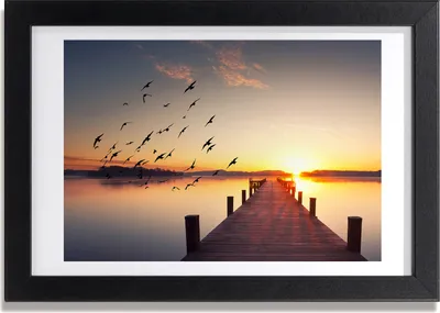 Produktbild von Bild 30x20 MDF-Rahmen, Wandkunst Sonnenuntergang