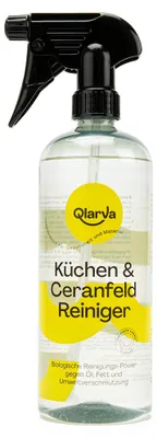 Produktbild von QLARVA Küchen- & Glaskeramikkochfeldreiniger, vegan, umweltfreundlich, Inhalt:0.75 Liter, Ausführung:ohne Sprühkopf