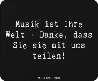 Produktbild von Mr. & Mrs. Panda Mouse Pad Spruch Musiklehrer Danke - Schwarz - Geschenk, Mauspad, Musik Magie, computer, Aufmerksamkeit, sagen, einzigartig, handgefertigt, Dankbarkeit