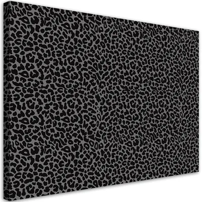 Produktbild von Leinwandbild Leopard mit geflecktem Fellmuster 90x60 Feeby Silber bild für die wand bereit zum aufhängen