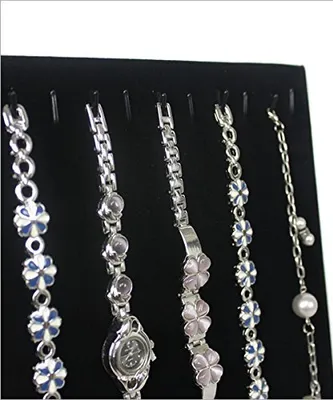 Produktbild von Kettenhalter Uhrenständer Schmuckständer Armband-Ständer mit 11 Haken Samt schwarz