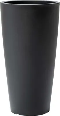 Image de Step2 Tremont Pot de Fleur - Rond et Grand - Onyx noir | 38,1 x 38,1 x 71,1 cm | Jardinière Balcon Léger et Facile à déplacer - Plastique rotomoulé