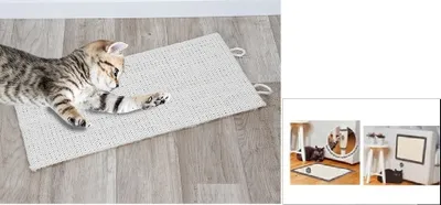Produktbild von Kratzmatte 3in1 für Katzen: Möbelschutz, Spielmatte & anbringbar, 45 x 30 cm