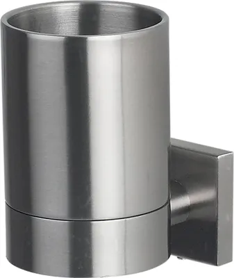 Produktbild von spirella Doppel Zahnputzbecher Zahnbürstenhalter Nyo Edelstahl zur Wandbefestigung - Kleben oder Bohren