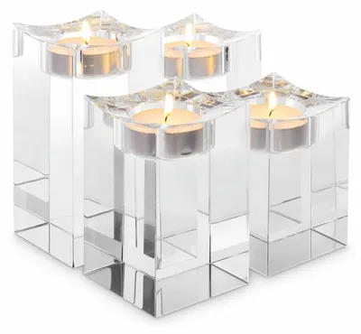 Immagine prodotto di Casa Padrino Set di portacandele in cristallo - Accessori Deco