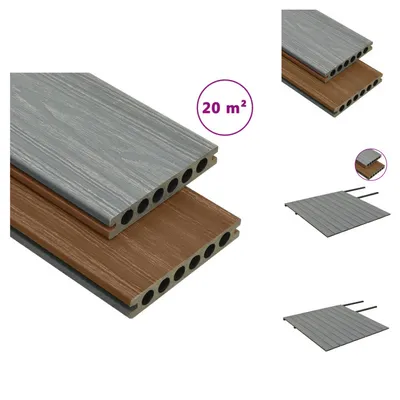 Produktbild von vidaXL WPC Terrassendielen mit Zubehör Braun und Grau 20 m² 2,2 m -  Fußböden & Teppichböden