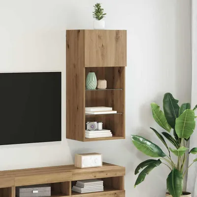 Obrázek produktu pro Maison Exclusive – Nástěnná televizní skříňka, 40,5 x 30 x 90 cm, dekorativní lamino s povrchem imitujícím dřevo "Artisan Oak"