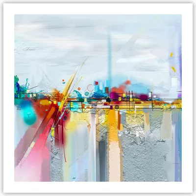 Produktbild von Poster - Poster ohne Rahmen - Abstraktion modern - 60x60 cm - Wand Bild - Wanddeko - Wandbilder - Kunstposter - Wandposter - Bilder - Kunstdruck - Wanddekoration - Wandbild - P2XAC60x60-4028