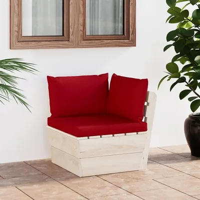 Produktbild von Garten-Paletten-Ecksofa mit Kissen, Garten Loungemöbel, Lounge Sofa Outdoor, Gartensofa, Gartenlounge, Outdoor Möbel Sofa, Imprägniertes Fichtenholz