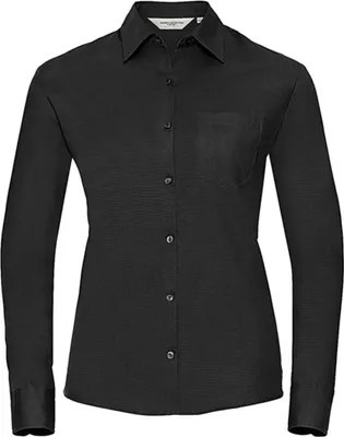 Produktbild von Russel Damen Bluse Business T-Shirt Longsleeve Oberteil Shirt langarm, Größe:L (40), Farbe:Schwarz