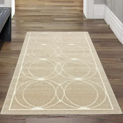 Zdjęcie produktu dla Orientalny dywan z subtelnymi ornamentami | wewnątrz i na zewnątrz | beżowy rozmiar - 80x150 cm