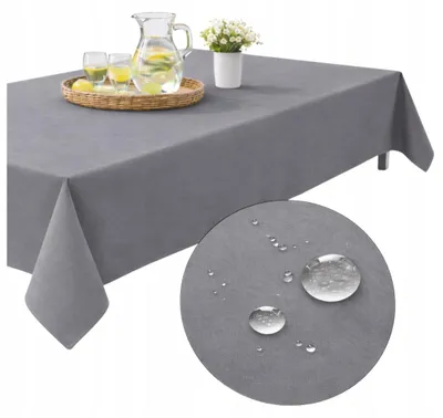 Produktbild von Wasserdichte Gartentischdecke 155 x 200 cm für Tisch, Terrasse, Balkon, Pergola, dunkelgrau