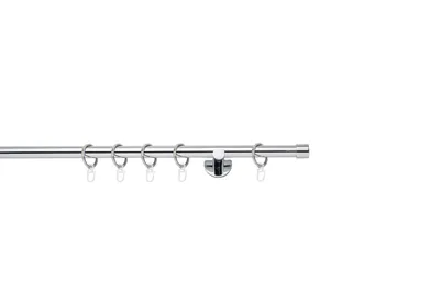 Produktbild von Gardinenstange auf Maß 20mm Cap 1-lauf Wandträger 6,5cm Farbe: Chrom, Größe: 300cm