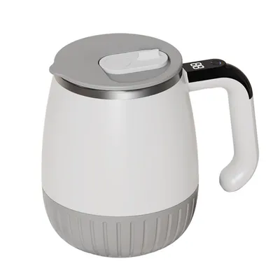 Produktbild von Automatischer magnetischer Selbst Rührbecher, Wiederaufladbarer Protein-Shaker,weiß, 316 Edelstahl, Temperaturanzeige, One-Touch-Bedienung