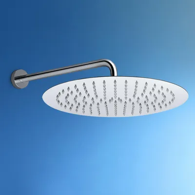 Immagine prodotto di JOHO Soffione Doccia Braccio Parete-Soffione Doccia Pioggia Acciaio Inox Docce Fisse Getti In Silicone Anticalcare Rotondo D40 cm Braccio 40 cm, Cromo