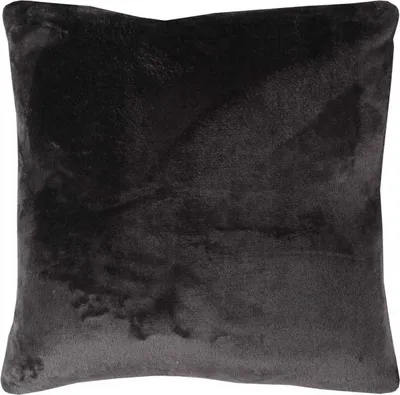 Zdjęcie produktu dla Przytulna poszewka na poduszkę "Celina", w rozmiarze "50 x 50 cm" - Czarna - Poszewka na poduszkę z zamkiem błyskawicznym