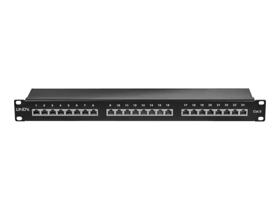 Produktbild von LINDY Cat6  Patchpanel 24p STP 1HE Schwarz