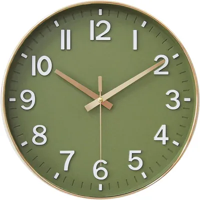 Produktbild von Wanduhr, 3D Ziffern Wanduhr, 30cm Modern Lautlos Wanduhr, geräuschlos, Küchenuhr - Matcha Grün