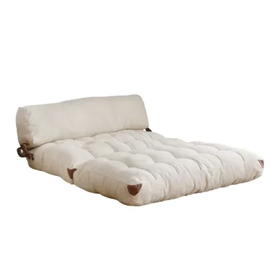 Produktbild von Hanah Home, Fold Teddy 2 - Cream, Schlafsofas, 2-Sitzer-Schlafsofa, Creme, Baumwolle, 120 x 79 x 75 x cm