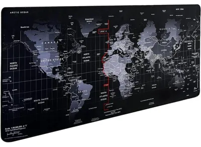 Produktbild von Gaming-Mauspad Weltkarte 60x30 cm Schreibtischunterlage für Tastatur & Maus, waschbar, rutschfest