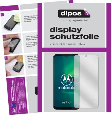 A collage of images showing instructions for applying a screen protector and a product shot of a screen protector on a phone.