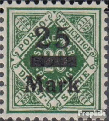 Produktbild von Briefmarken Württemberg 1923 Mi D163I, weiter Abstand zwischen 2 und 5 (Feld 63) postfrisch Ziffern in Raute