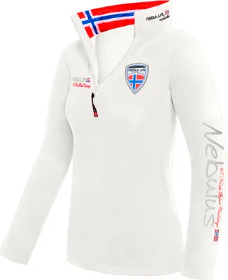 Produktbild von Nebulus Fleecepullover SKANDINAVIA Damen, warmer Fleecepullover, Pulli aus Fleece mit Half Zip Reißverschluss, Q1002 - Damen, weiß, XL/42