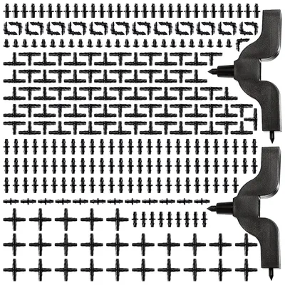 Imagen del producto de 282 piezas de conectores para riego, mangueras de riego por goteo de plástico, conectores para mangueras de goteo, conectores para mangueras para sistemas de riego