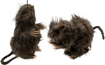 Produktbild von Mini Ratte mit Kunstfell als tierische Halloween Deko