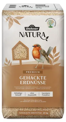 Immagine prodotto di Dehner Natura Premium cibo per uccelli selvatici, arachidi tritate senza guscio, cibo per tutto l'anno ad alto contenuto proteico/energetico, alimento di alta qualità per uccelli selvatici, 20 kg