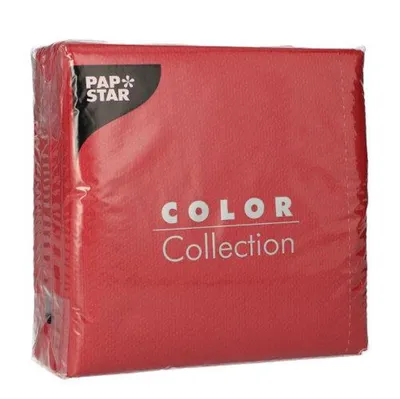 Produktbild von Papstar Servietten, 1-lagig 1/4-Falz 33 cm x 33 cm bordeaux, 12 x 100 Stück