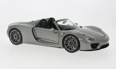 Produktbild von Welly 18051CG Porsche 918 Spyder Cabrio 2012 grau 1:18