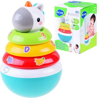 Obrázok produktu pre Pyramida jednorožec s hrkalkami HOLA
