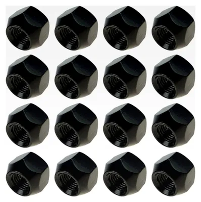 Produktbild von 16 Stück Offene Radmuttern M12x1,5 Kegelbund SW21 16mm Schwarz