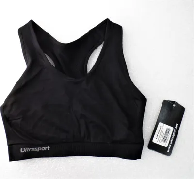 Produktbild von Ultrasport Advaanced Damen Funktions-Sport Top-BH, Sport Bustier, medium Impact, Ringerrücken, stabiles Unterbrustband, vorgeformte Cups, atmungsaktiv, für Sport, Freizeit und Alltag , Schwarz, Gr. XXS/XS