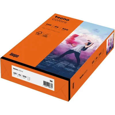 Produktbild von tecno Kopierpapier colors intensivorange DIN A4 120 g/qm 250 Blatt
